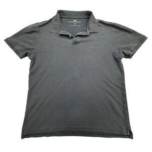 Peter Manning Polo Shirt Women Size 4 Navy Pima Cotton Performance Tipped Collar